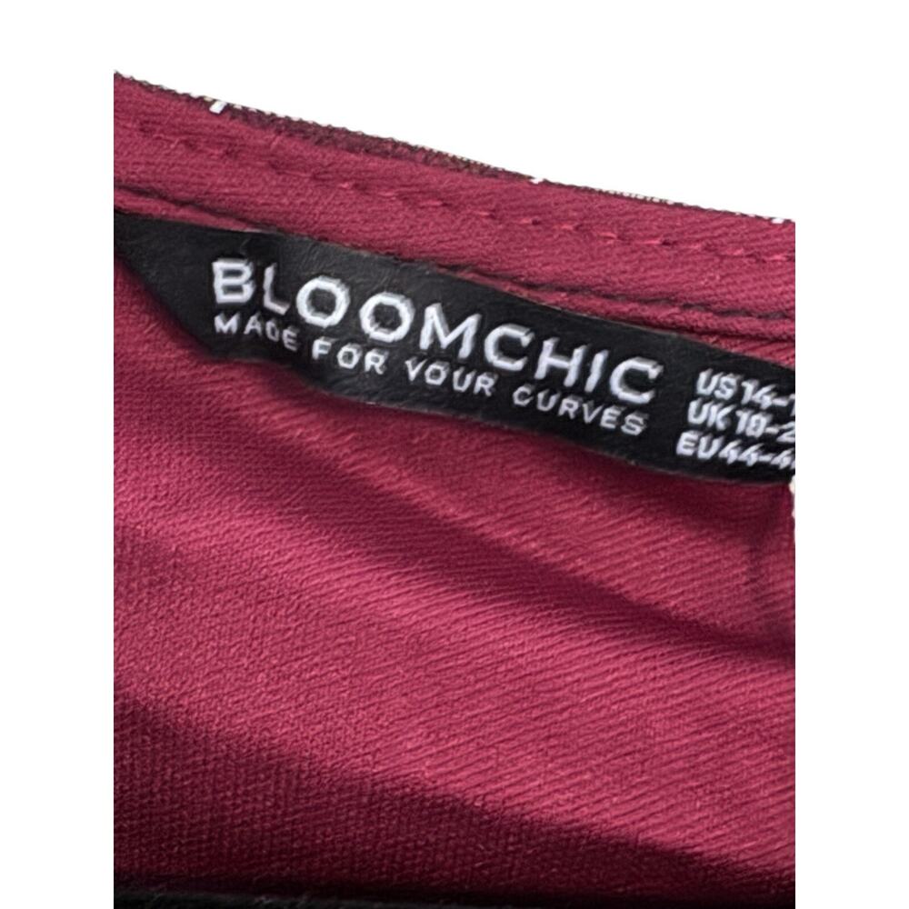 NWT Bloomchic Dress 14-16 Black Sheer Silver Burgundy Wine Fairy Witchy #3622 - Picture 7 of 10